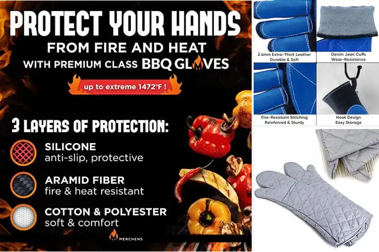 Detailed view of 10 Best BBQ Gloves for Heat-Safe Grilling Control